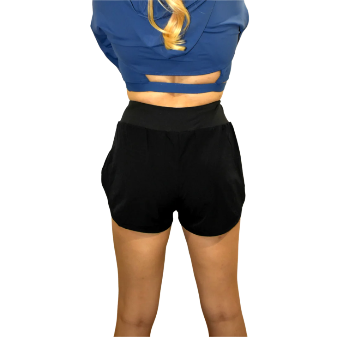 gemini shorts black backshot
