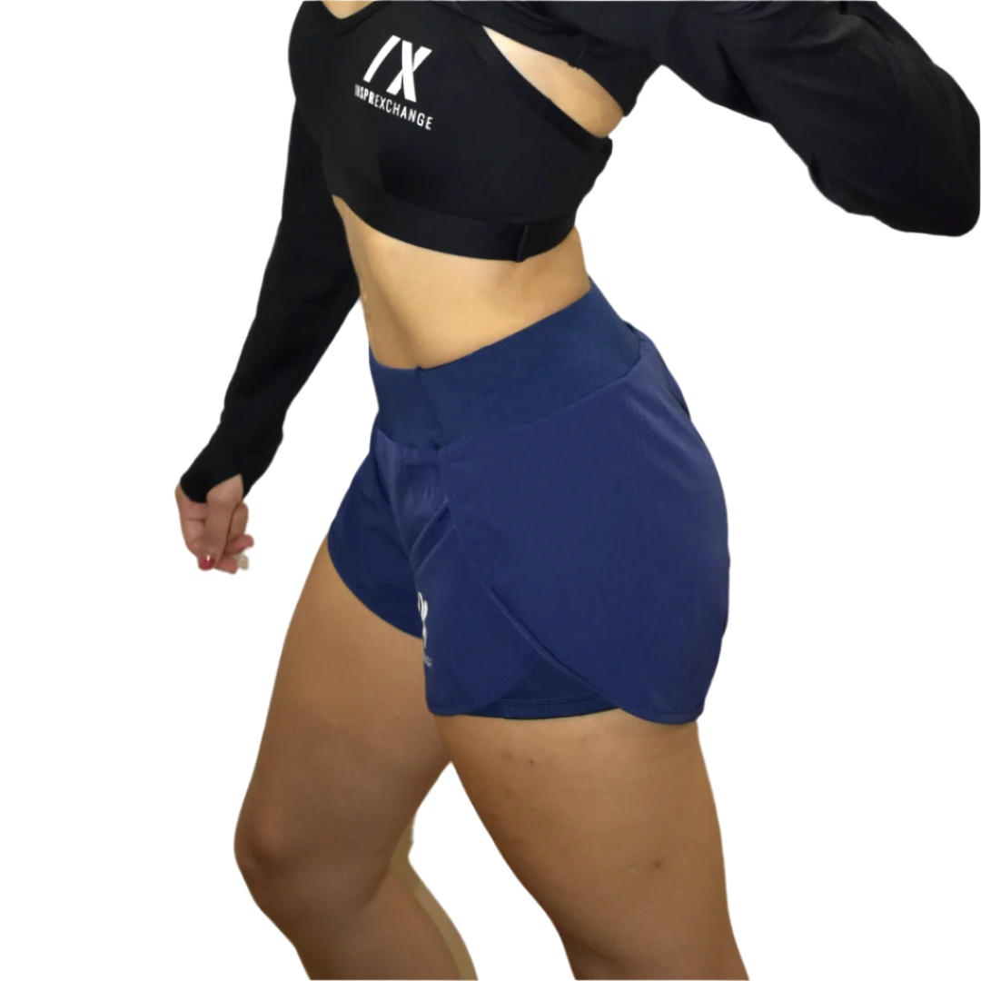 gemini shorts blue backshots