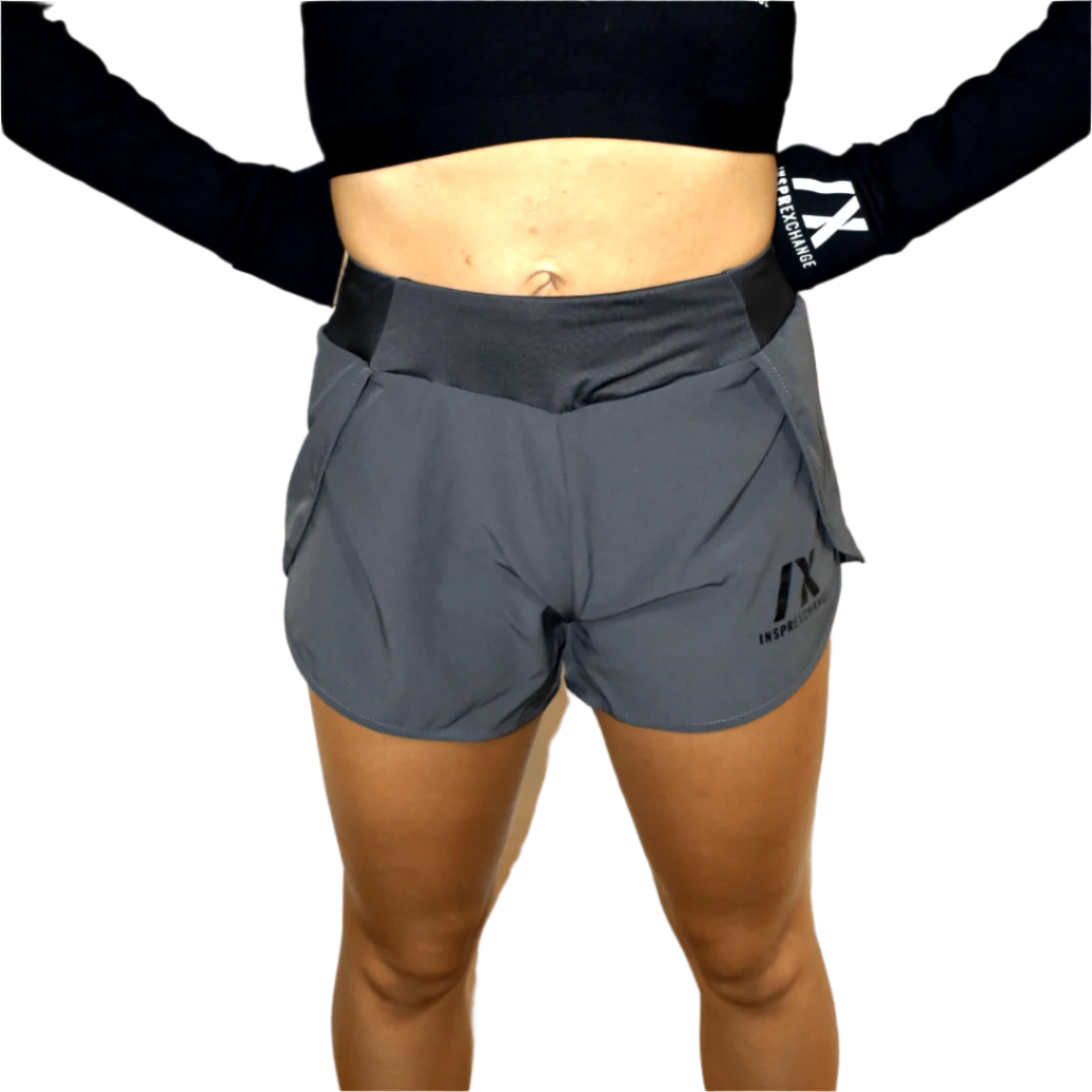 gemini shorts grey front shots